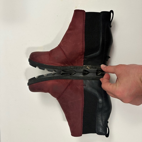 Sorel Joan of Arctic Wedge II Leather Wine Boots Size 8.5 - Picture 12 of 15